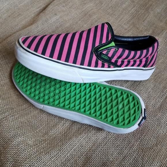 striped slip on vans